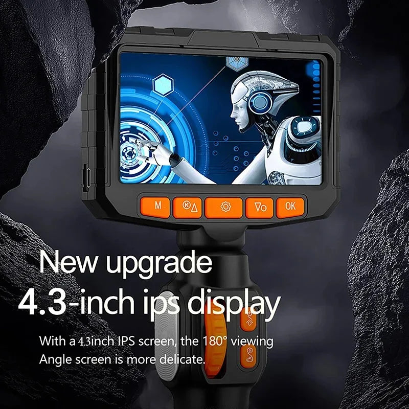 360 ° rotating dual-lens endoscope, 3.9/6.0MM 5-inch IPS endoscope inspection camera, automotive mechanical industrial endoscope