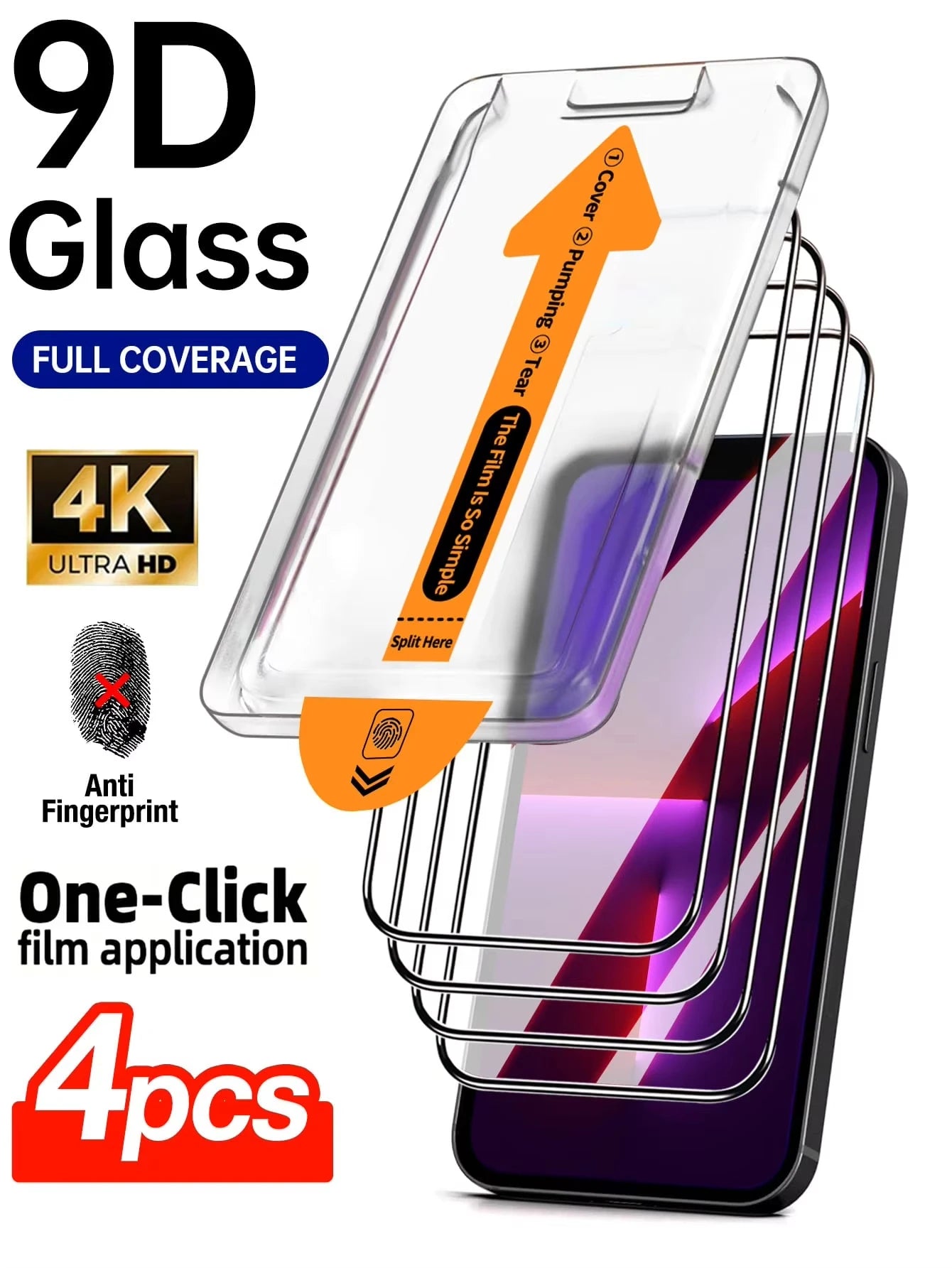 1-4PCS Easy Install Tempered Glass For iPhone 17 Pro Max 16 13 11 15 14 16e 12 Mini XR X Xs 7 8 Plus Air Screen Protector Film